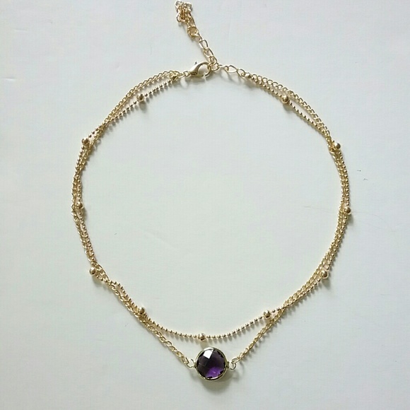💕4/$25💕2 Layer Purple Crystal Choker - Picture 2 of 8